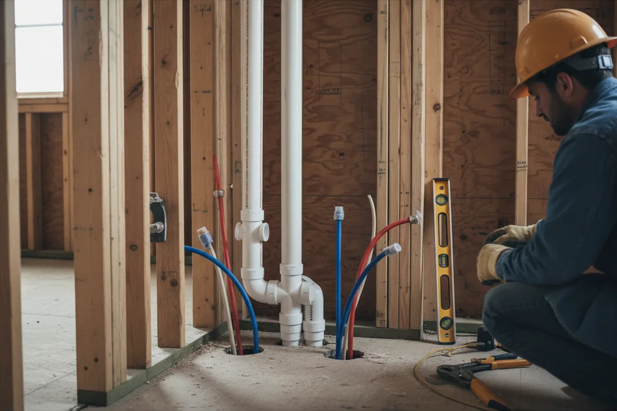 Drain and supply rough-in during Sump Pump Repair in Ligonier